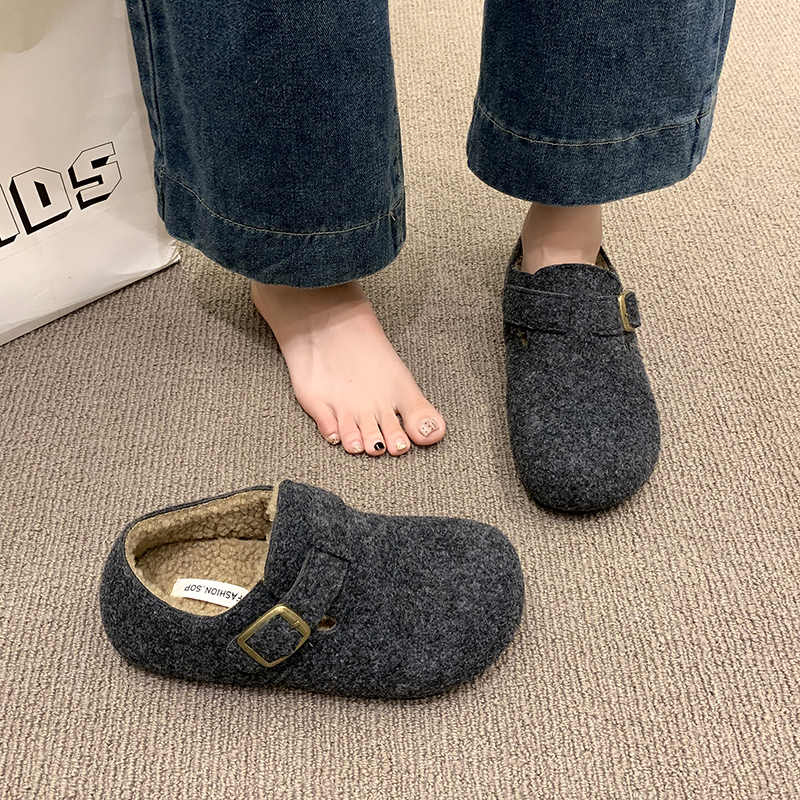 时尚爆款轻便软底加绒保暖勃肯鞋