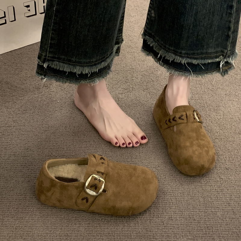 时尚百搭轻便软底防滑加绒勃肯鞋