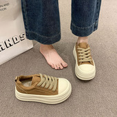 厚底增高运动板鞋 加绒百搭休闲轻便松糕面包鞋 女2025秋冬新款 爆款