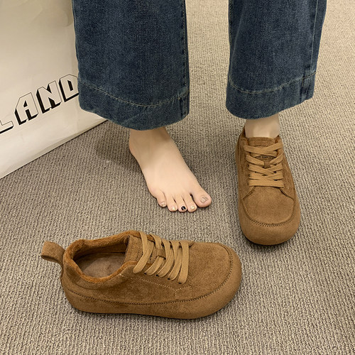 时尚轻便加绒保暖内增高德训鞋女