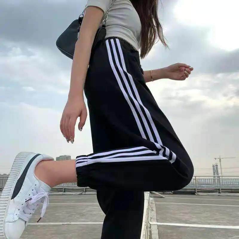 新款黑色运动裤女春秋宽松束脚显瘦百搭休闲哈伦裤夏季薄款学生