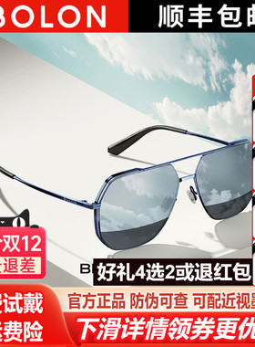 BOLON暴龙眼镜偏光太阳镜飞行员框开车护眼驾驶专用墨镜男BL8068
