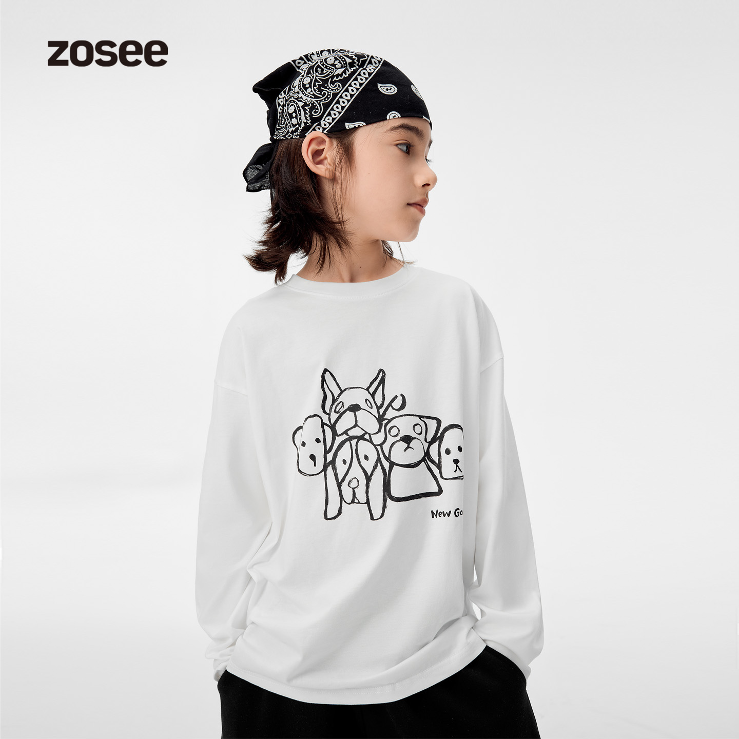 ZOSEE青少年T恤长袖个性印花