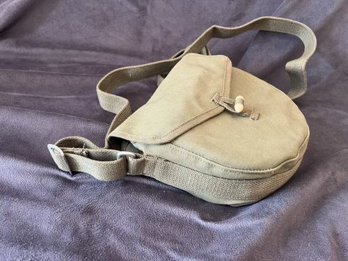 老货正品原品70年代56式五六弹鼓包解放包袋制斜跨帆布单肩军挎