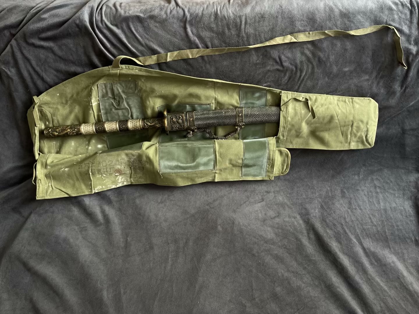 盖布包软弹背包鱼竿套工兵镐包