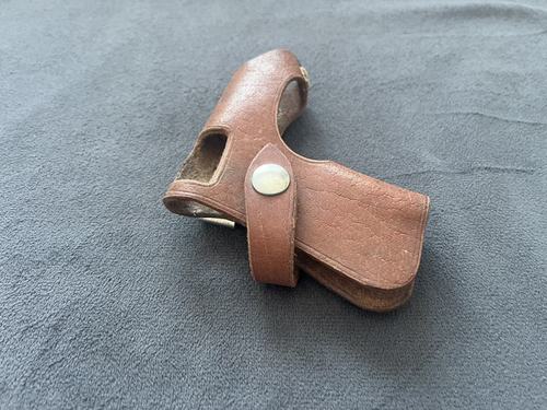 原品80年代64式快拔牛皮套77式通用套腰部战术快套腰带钢夹仓套