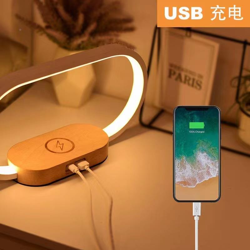 夜外原贸面带床头灯时钟木手机多功能无线快260速充电桌器
