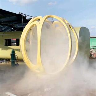 水雾门圆环喷雾森雕塑景观大型景区定制发光智能造景不锈钢雾化门