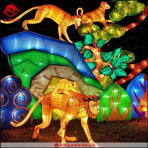 动物花灯制作天鹅彩灯大象骆驼造型灯笼景区游乐园公园春节灯饰