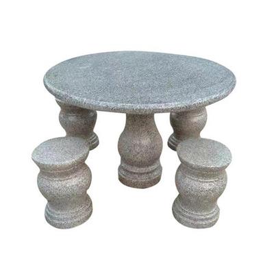 厂家定制大理石圆桌石桌石凳公园花岗岩石桌椅户外庭院石桌椅