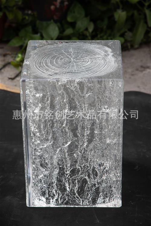 铂晶树脂透明墩子树枝炭黑木桩凳子亚克力客厅酒店样板间茶室坐凳