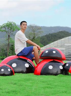 仿真七星瓢虫雕塑园林景观小区草坪井盖遮挡装饰幼儿园甲壳虫摆件