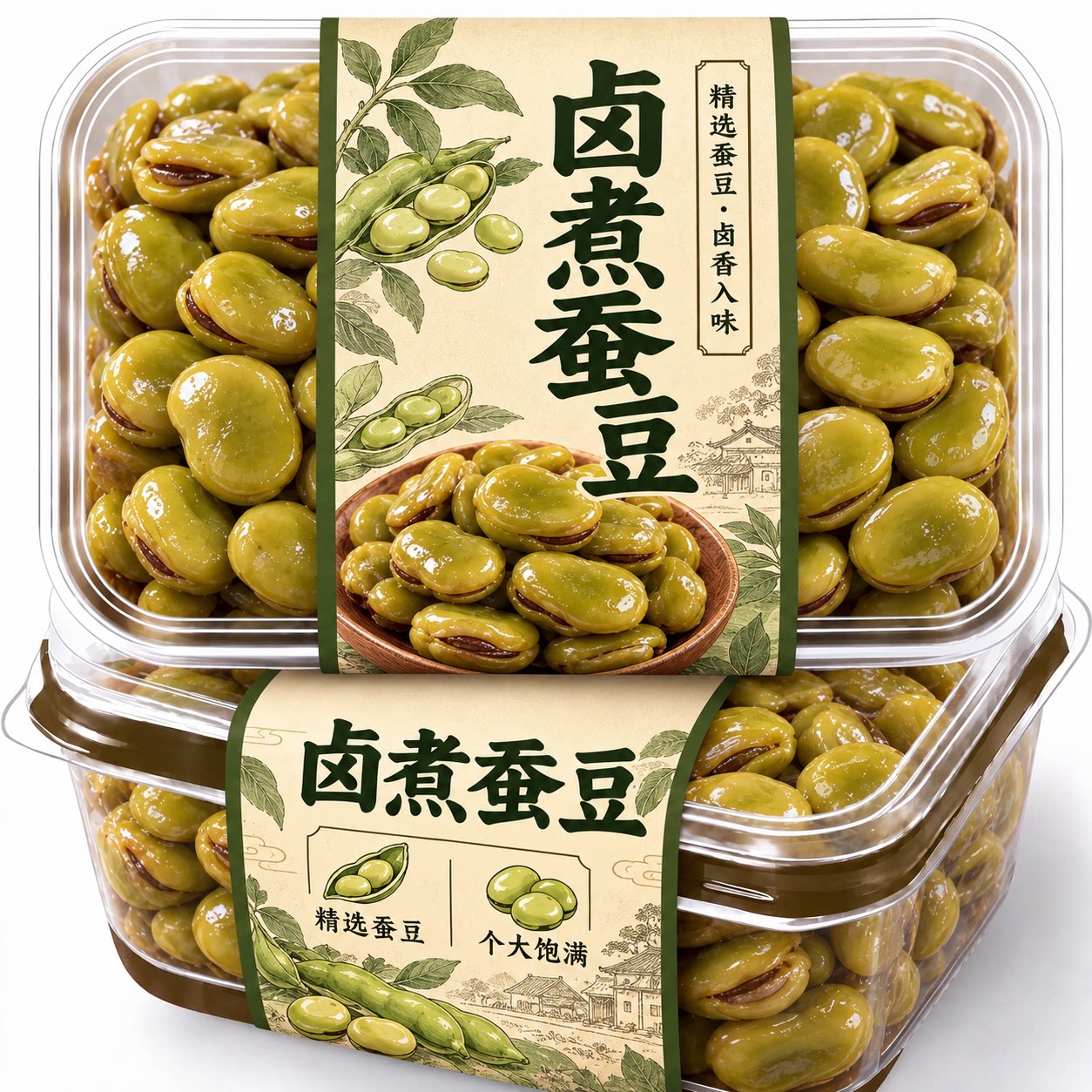 五香味卤煮蚕豆软糯可口下酒菜烧烤搭档开袋即食零食小吃原味水煮