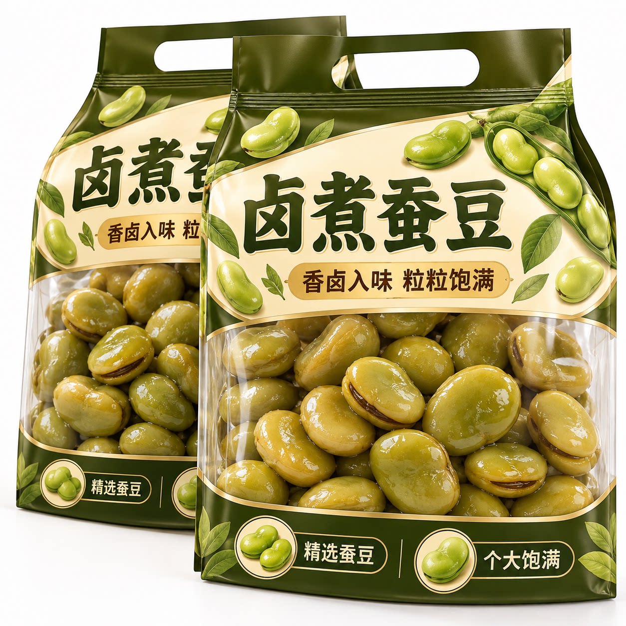 五香味卤煮蚕豆软糯可口下酒菜烧烤搭档开袋即食零食小吃原味水煮