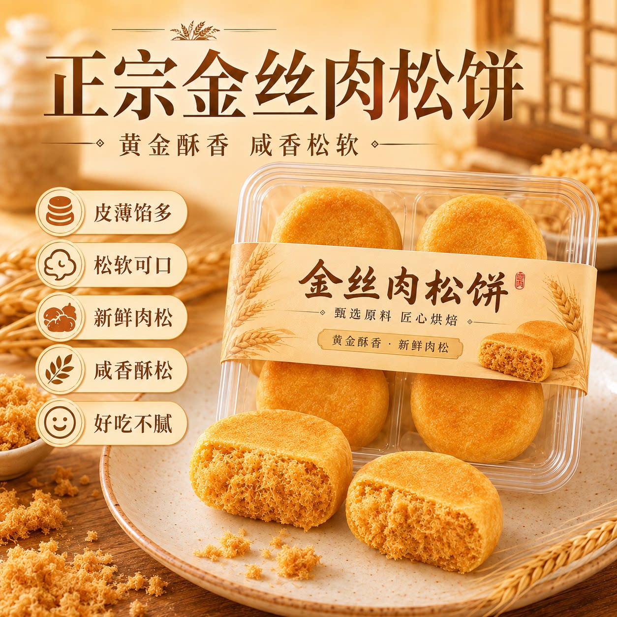 正宗肉松饼整箱糕点散装批发早餐面包解馋充饥休闲零食品点心小吃