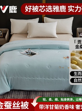 雅鹿A类全棉洋甘菊奶香蚕丝被超柔春秋被柞蚕丝加厚保暖冬被芯B4
