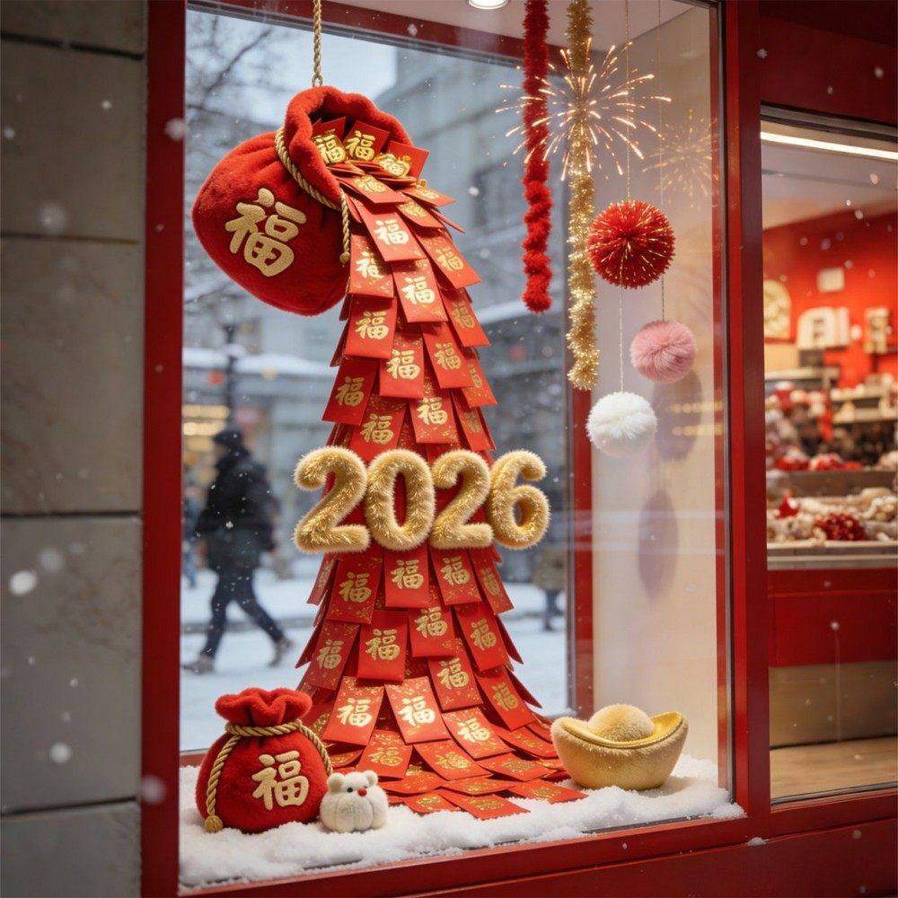 2026云朵毛绒红包瀑布装置摆件户外新年美陈商场店铺橱窗挂件吊饰,节庆用品/礼品,装扮布置套餐,淘宝优惠券,粉丝福利购,淘宝优惠卷