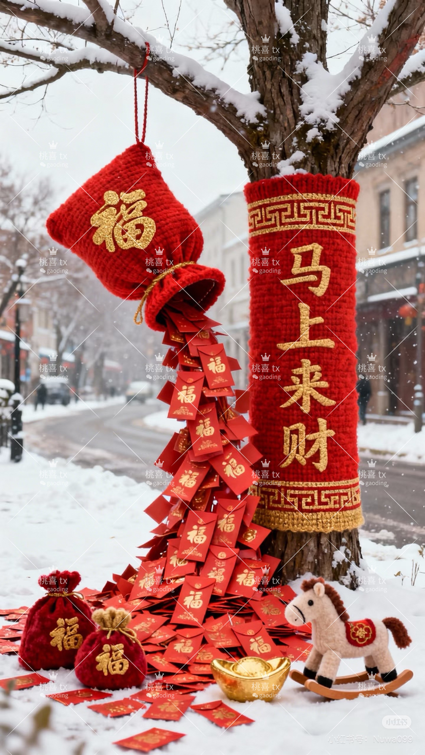 2026红包瀑布马上来财树装饰道具户外景区商场春节布置拍照打卡,节庆用品/礼品,节日装扮用品,淘宝优惠券,粉丝福利购,淘宝优惠卷