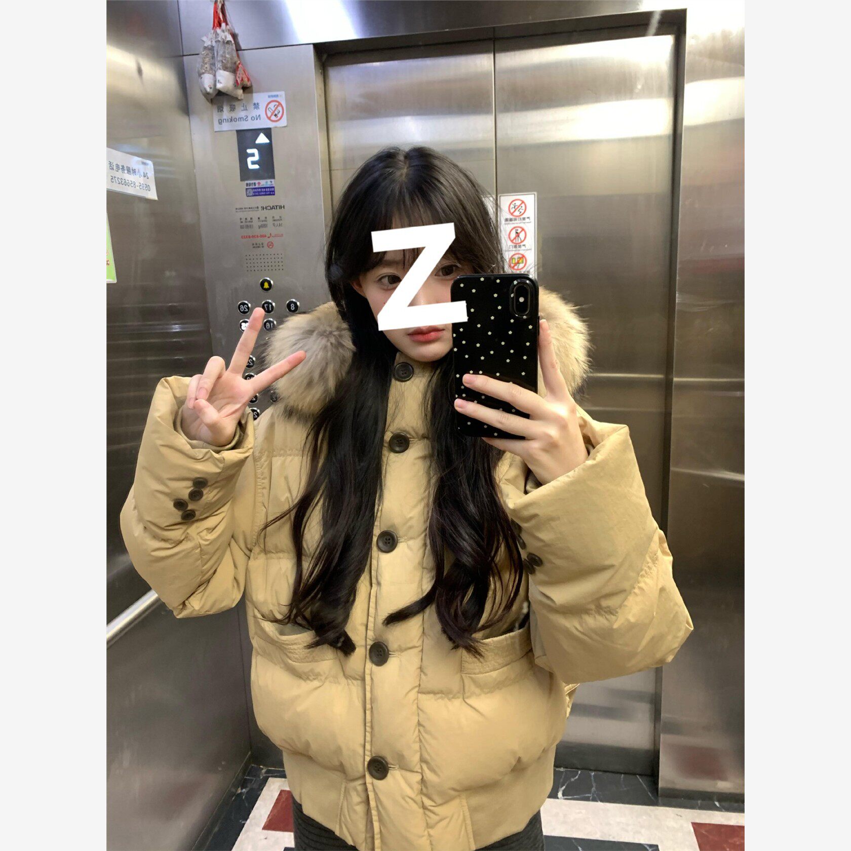 美式复古大毛领羽绒棉服外套女冬季小个子加厚保暖夹棉派克服棉衣