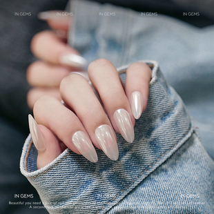 In Gems海莉同款美甲穿戴式可拆卸假指甲光疗贴片手工穿戴甲