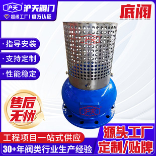 沪天阀门大口径H42X底阀球墨铸铁单法兰底阀消声带过滤网底阀