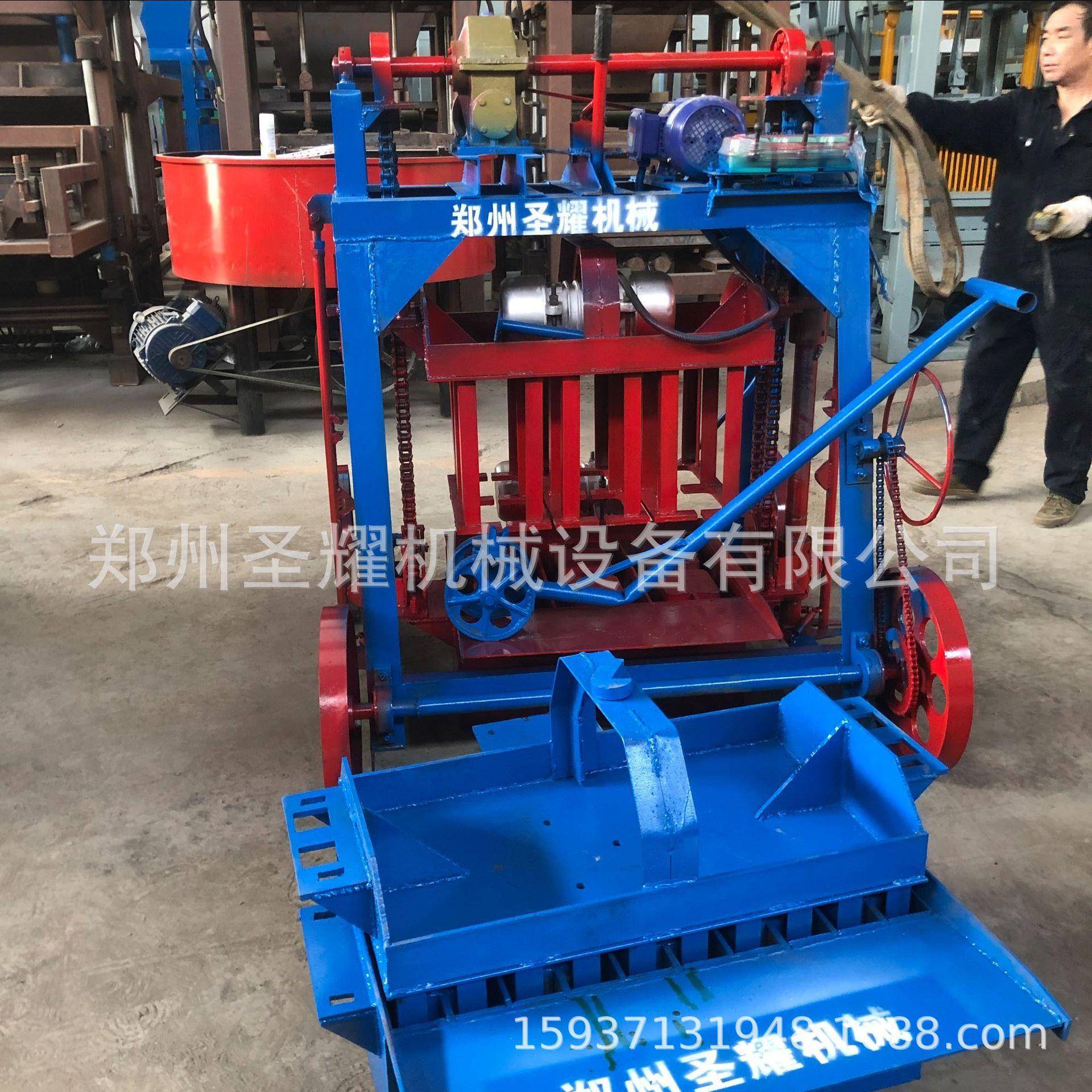 内蒙4-45免托板移动式制砖机移动式空心制砖机行走式水泥免烧砖机