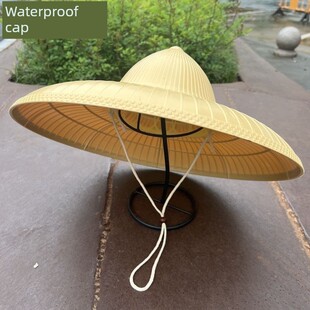 海南仿竹帽塑料帽防水雨帽户外防晒男女通用四季可戴田园劳动大帽