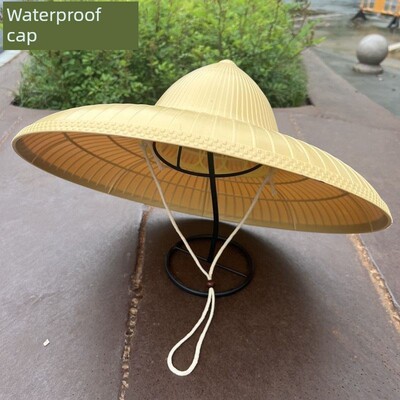海南仿竹帽塑料帽防水雨帽户外防晒男女通用四季可戴田园劳动大帽