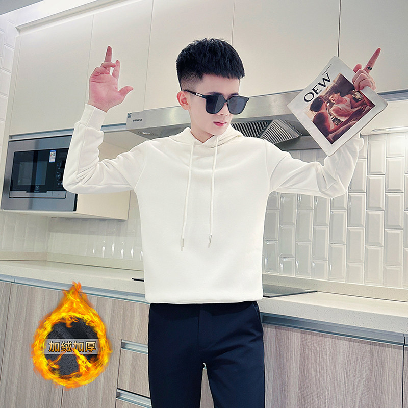 160帅T小码S号XS宽松卫衣男连帽嘻哈外套休闲秋冬青少年学生潮牌