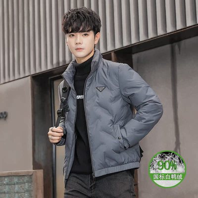 冬季修身立领小码XS男士羽绒服160瘦小个子青年S短款轻便保暖外套