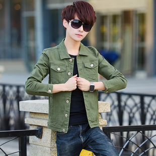 160帅T小码男装短款休闲夹克XS码S号155矮小个子学生翻领牛仔外套