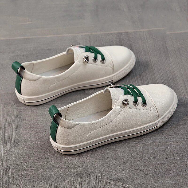 小白鞋女款平底百搭板鞋浅口白鞋