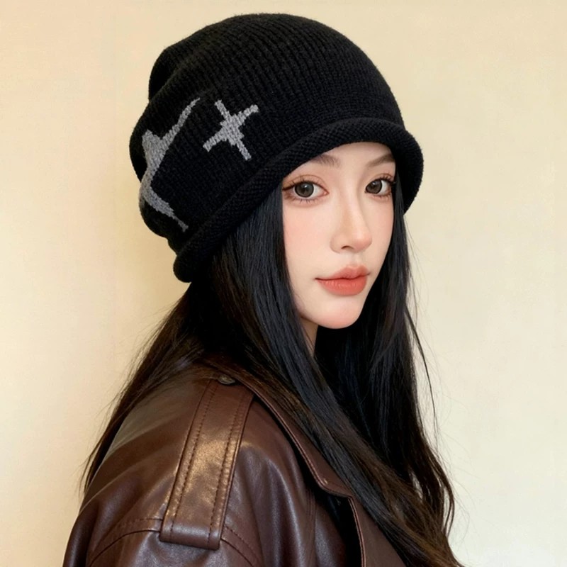 2026新款女款保暖堆堆针织帽