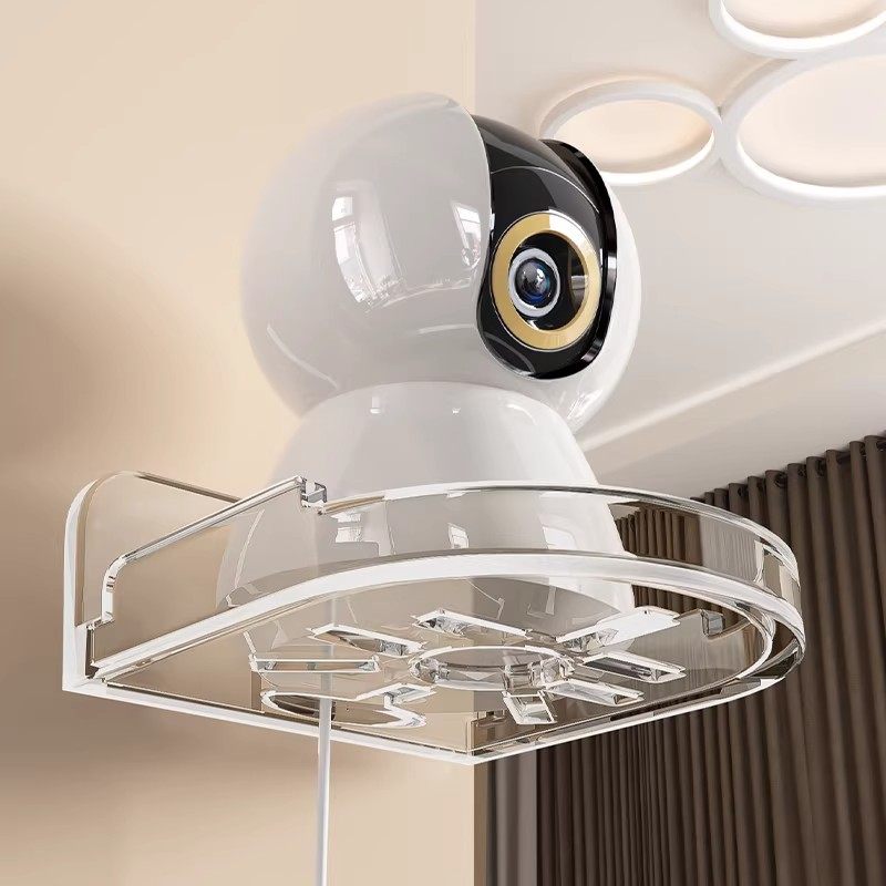 摄像头室内支架免打孔监控机架家用室外墙上置物架路由器放置架子