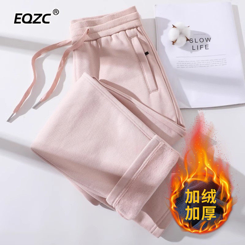 轻奢休闲长裤女2025春秋新款裤子浅粉色卫裤直筒百搭休闲运动裤,女装/女士精品,卫裤,淘宝优惠券,粉丝福利购,淘宝优惠卷