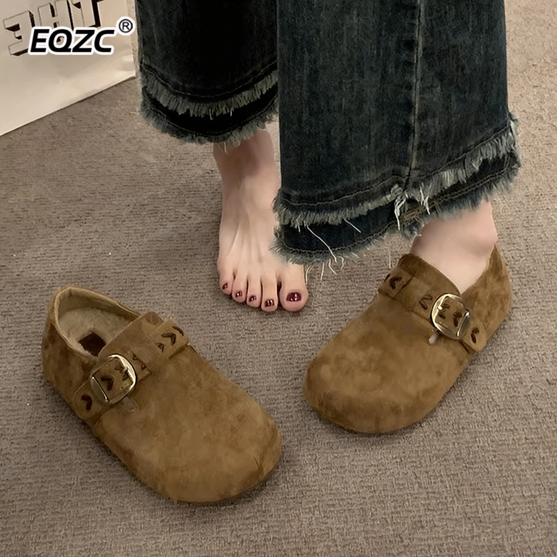 加绒勃肯鞋女2026新款一脚蹬女鞋全包软底乐福鞋保暖棉鞋,女鞋,棉鞋,淘宝优惠券,粉丝福利购,淘宝优惠卷