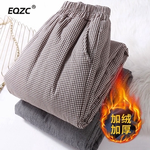 加厚加绒高腰妈妈棉裤女士外穿2025秋冬季新款爆款大码时尚裤子