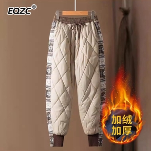 2025新款 保暖棉裤 今年流行爆款 子大码 裤 宽松休闲加厚女士秋冬季
