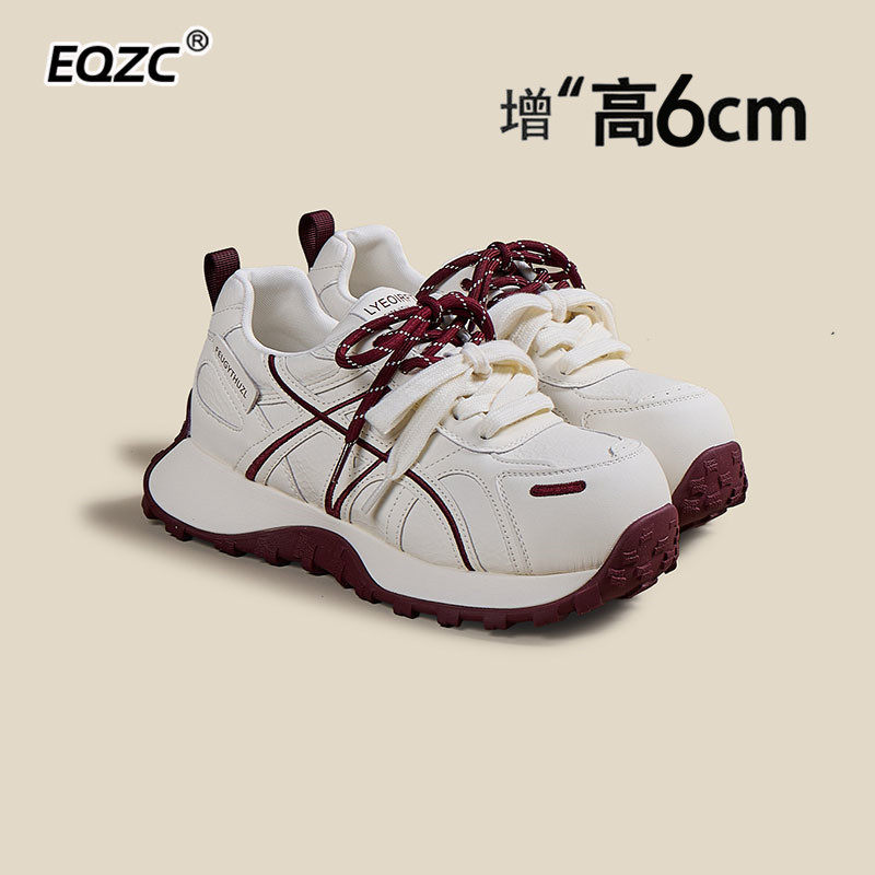 高端德训鞋女款增高6cm新款2026厚底老爹鞋轻便显脚小运动休闲鞋