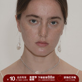 SOFT ROOM编织花瓣天然巴洛克珍珠网兜耳线耳环金高级感复古小众