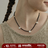 SOFT 限时四折秒杀 ROOM南瓜花刻面黑尖晶串珠锁骨链小众设计