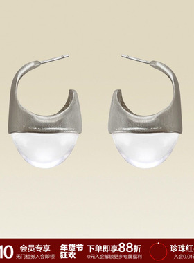 SOFT ROOM拉丝松果清透耳环纯银耳针小众设计轻奢极简高级