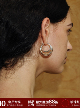 SOFT ROOM绑线编织圈圈耳环生日礼物小众设计高级感轻奢素圈配饰