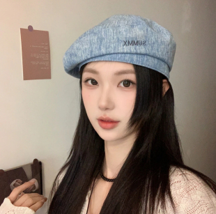 【XF STUDIO】2024薄款牛仔贝雷八角帽春夏出游ins显脸小画家帽