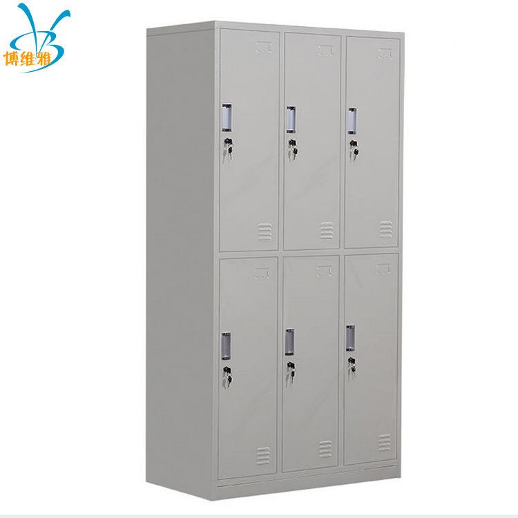 办家具六门更衣带衣柜钢制BWY-2001办公储物柜档案资公料柜6门柜
