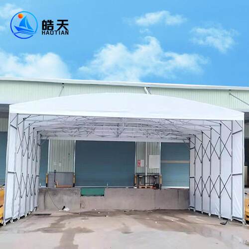 大型库活动伸缩推棚篮球场移动遮阳棚折叠雨停ht-01车拉棚电动悬
