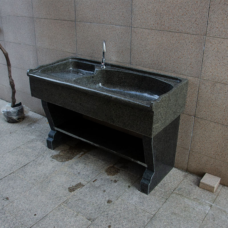 花岗岩整体石头石材洗衣台阳台家用洗衣池大理石带搓衣板水槽盆
