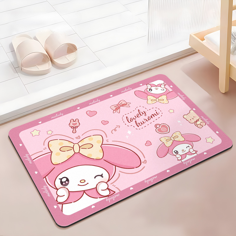 浴室硅藻泥吸水地垫卫生间门口美乐蒂家用免洗脚垫子厕所门口地垫