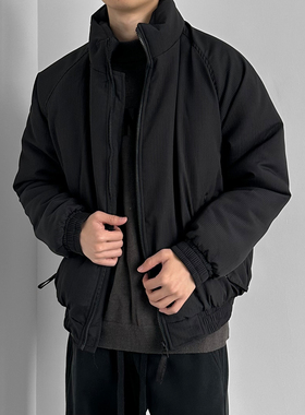 HMN Studio冬季新款男士日系复古加棉保暖棉袄宽松百搭立领棉服