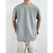 复古太空棉空气层正肩短袖 HMN Studio美式 T恤分割宽松休闲上衣